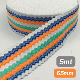 5 Meters Waistband Elastic White/Blue/Orange/Green 65mm - ACCESSOIRES LEDUC BV